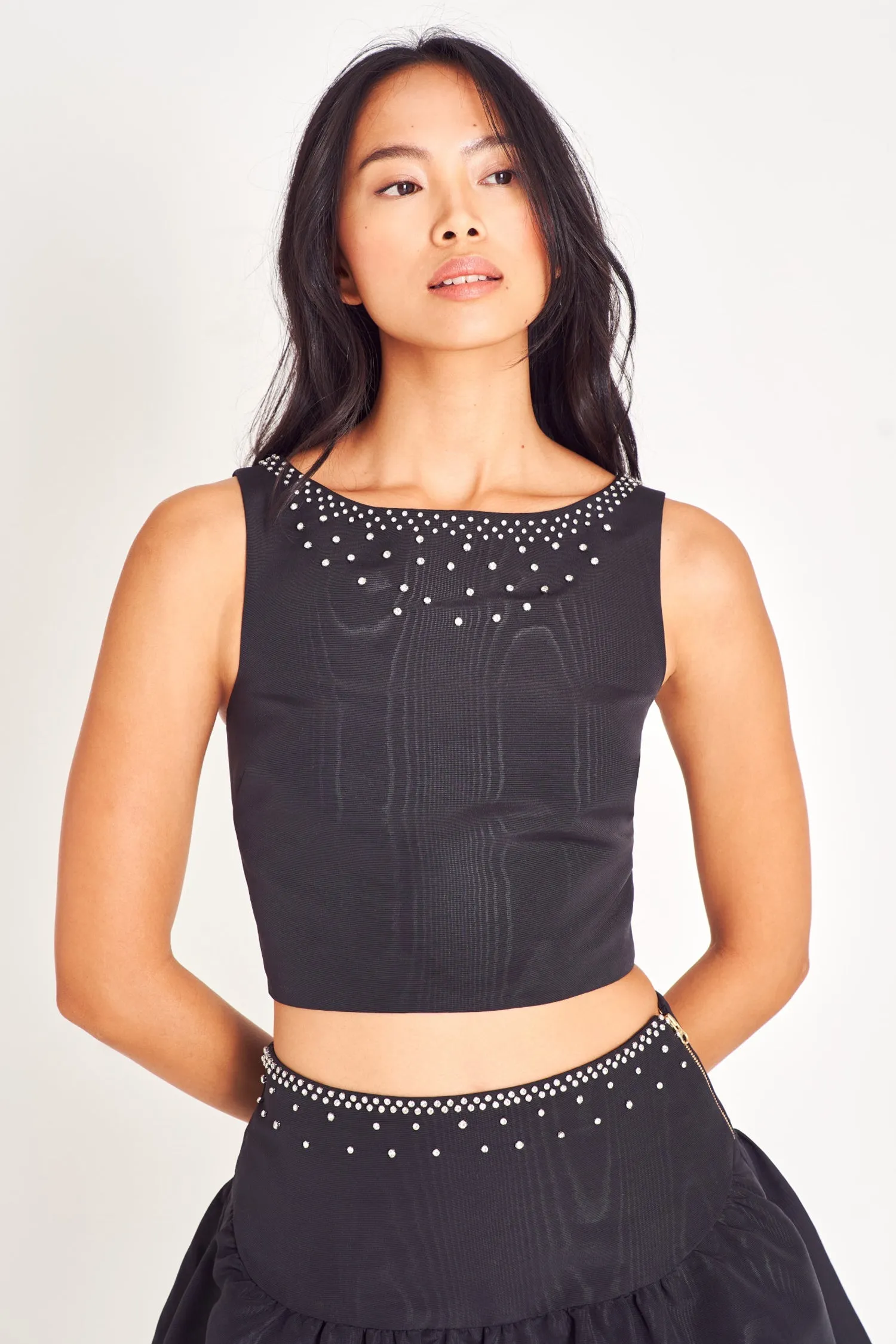 Kanoa Crop Top- BLACK sold by LoveShackFancy
