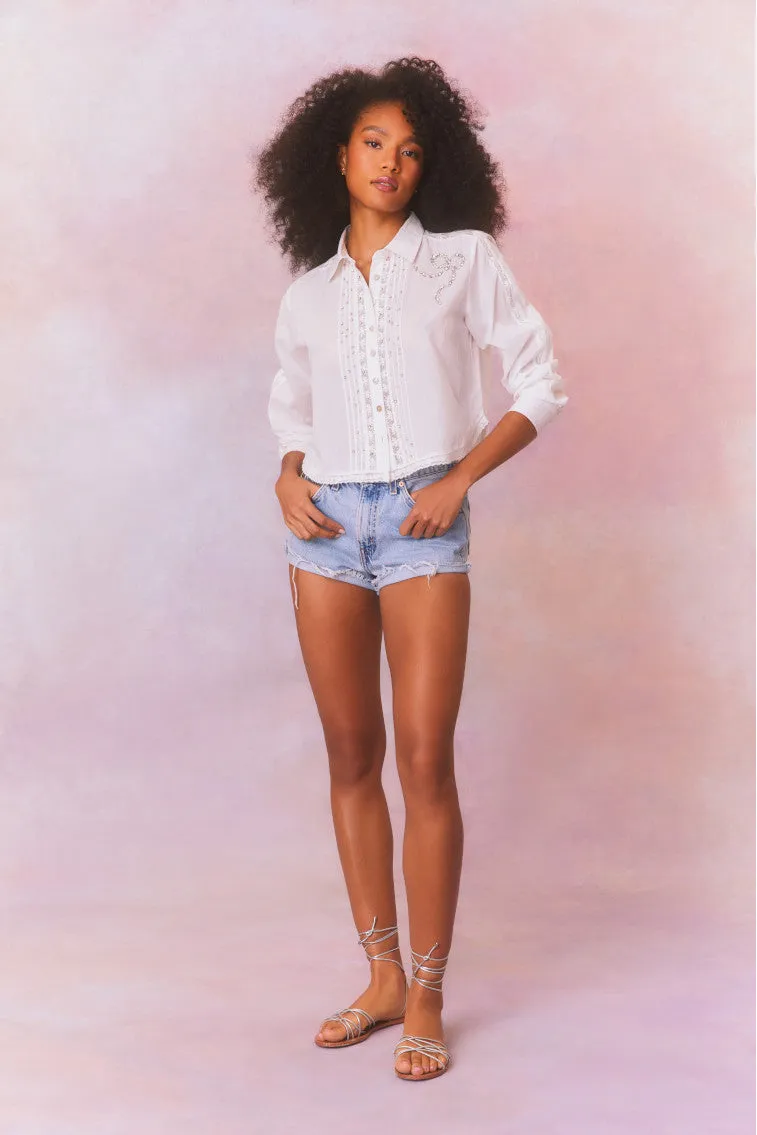 Embellished Rosaway Cotton Bow Top sold by LoveShackFancy product image thumbnail 5