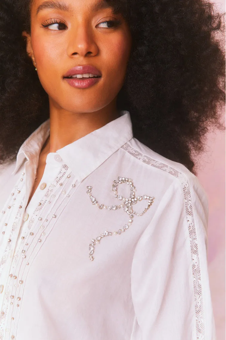 Embellished Rosaway Cotton Bow Top sold by LoveShackFancy product image thumbnail 2