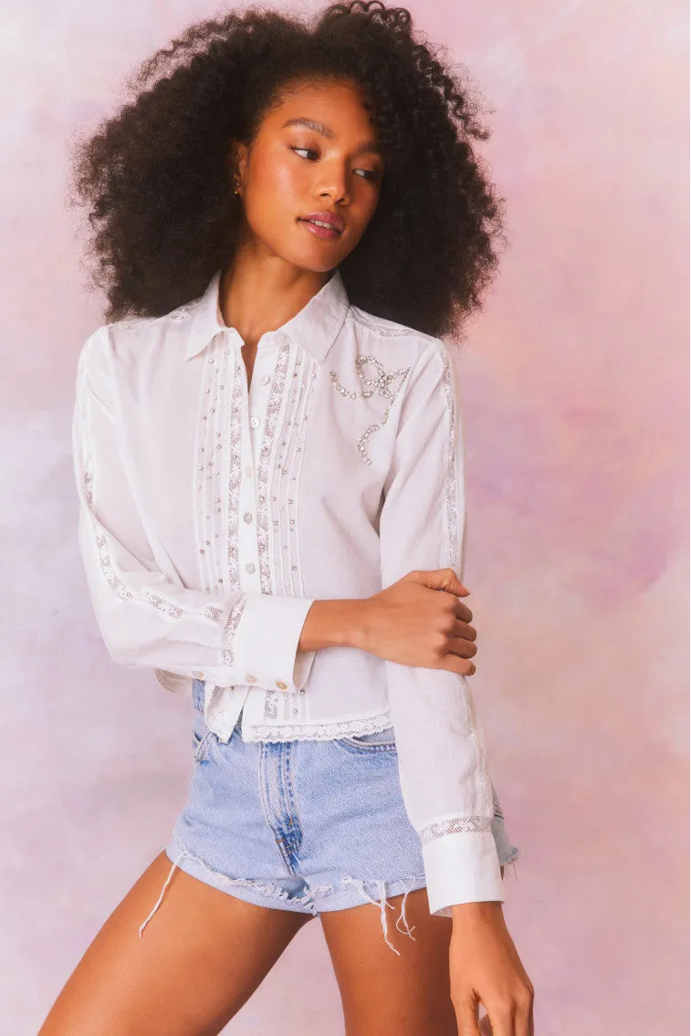 Embellished Rosaway Cotton Bow Top sold by LoveShackFancy product image thumbnail 3