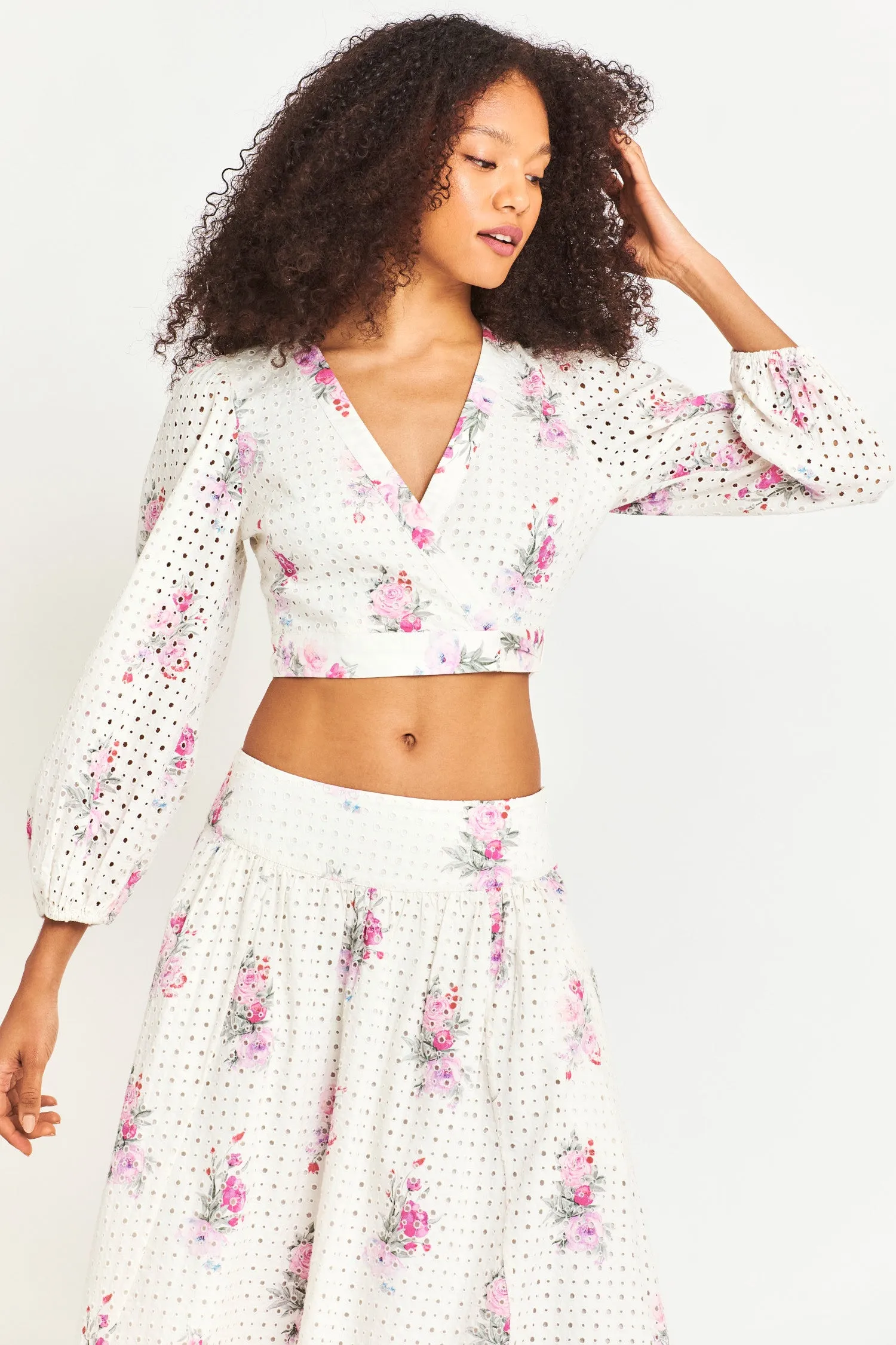 Kinza Crop Wrap Top sold by LoveShackFancy product image thumbnail 2