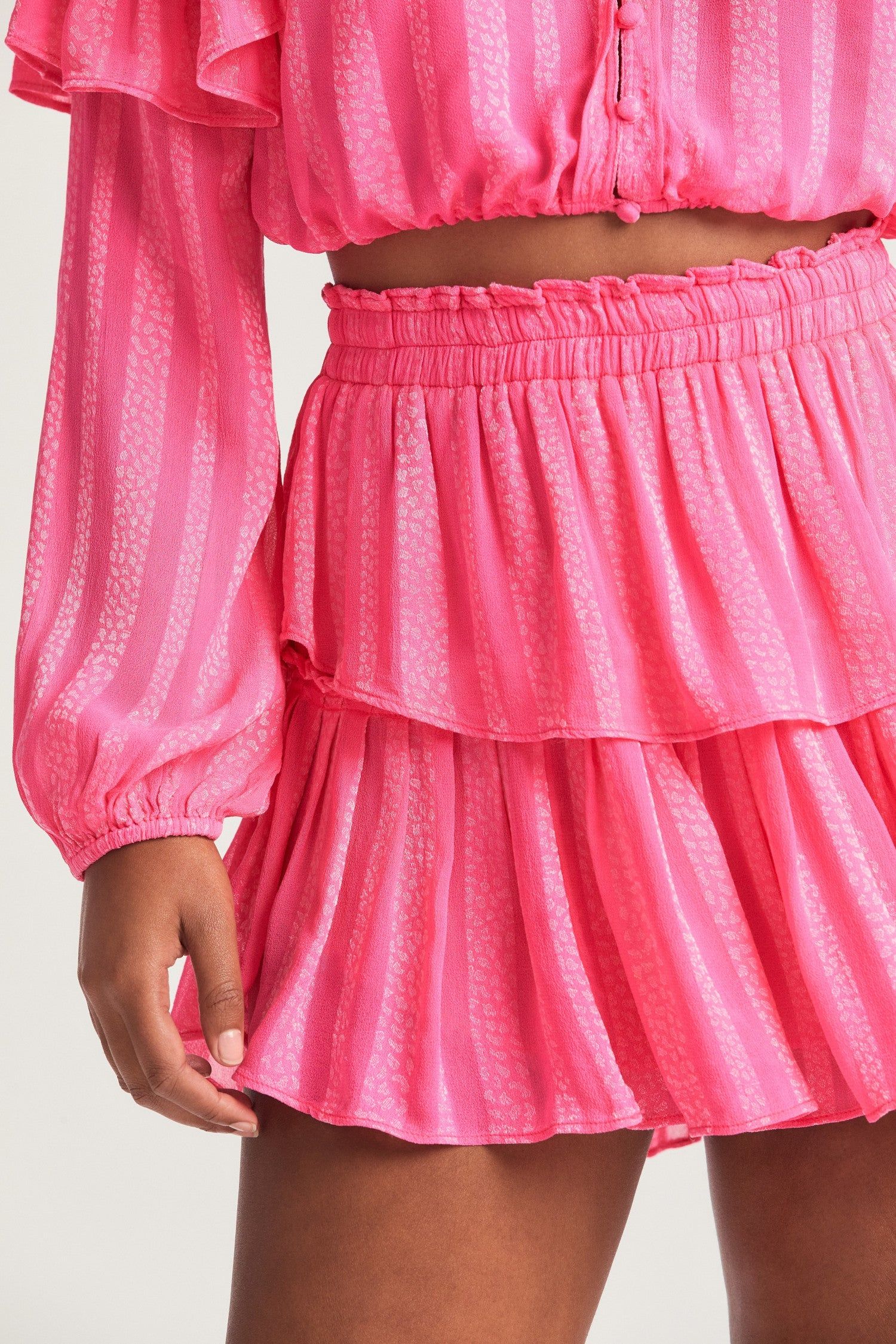 Ruffle Mini Skirt - WATERMELON ICE sold by LoveShackFancy