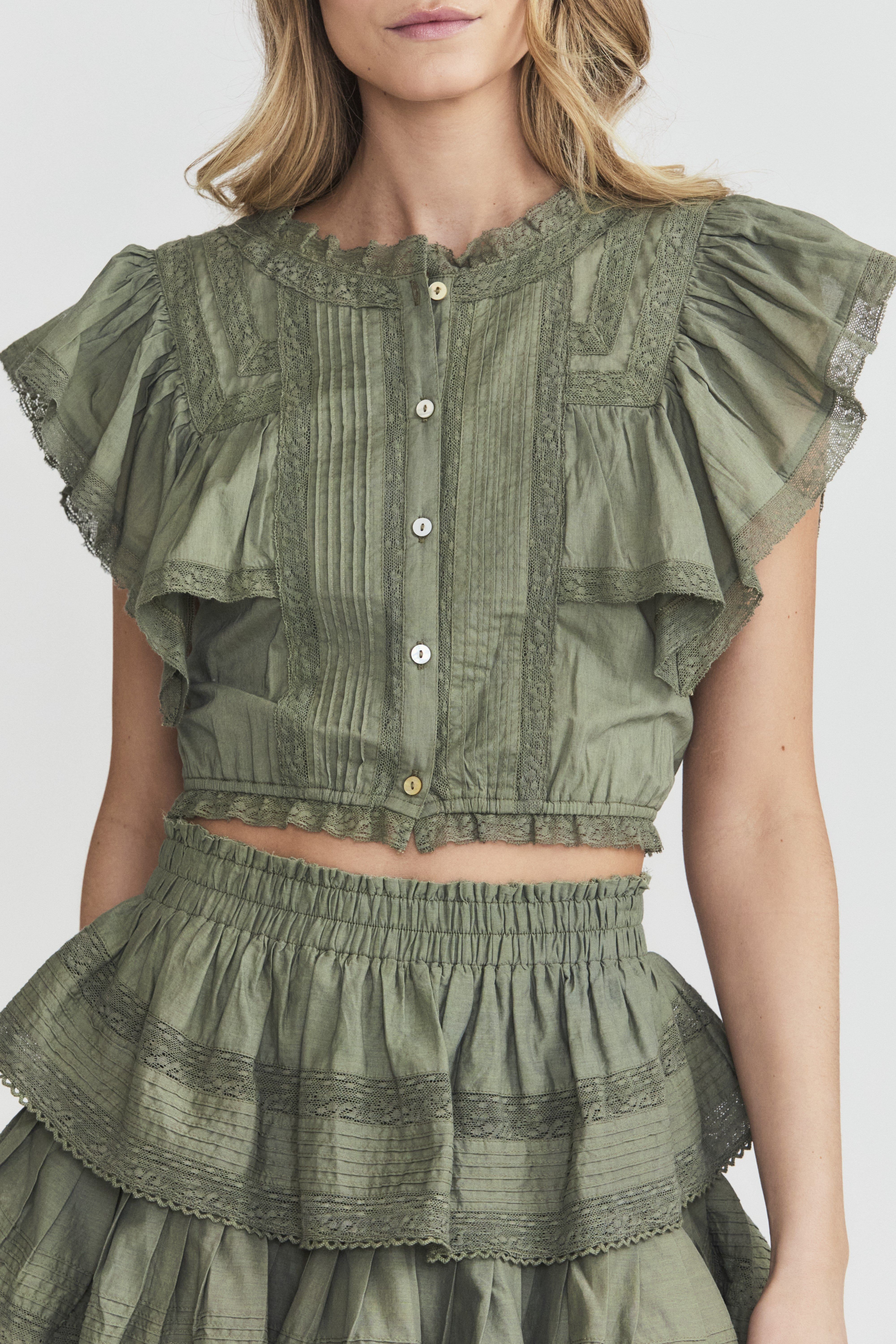 Nora Ruffle Top sold by LoveShackFancy