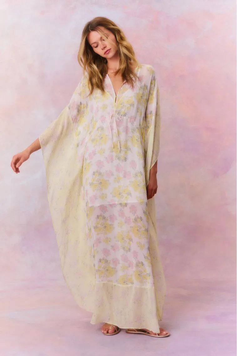 Lupine Chiffon Mixed Print Kaftan sold by LoveShackFancy product image thumbnail 3