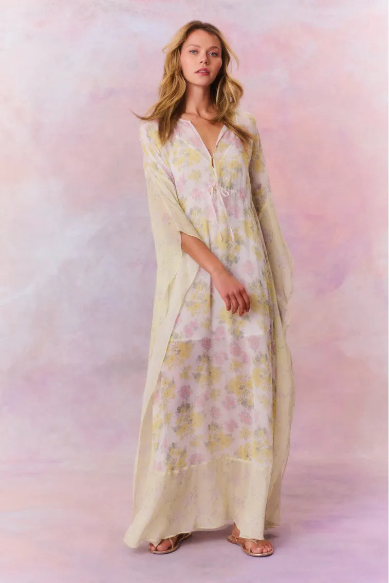 Lupine Chiffon Mixed Print Kaftan sold by LoveShackFancy product image thumbnail 2