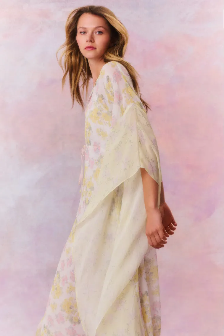 Lupine Chiffon Mixed Print Kaftan sold by LoveShackFancy product image thumbnail 4