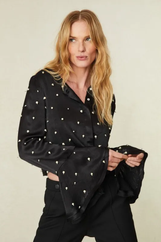 Lyndon Cropped Top- BLACK made by LoveShackFancy