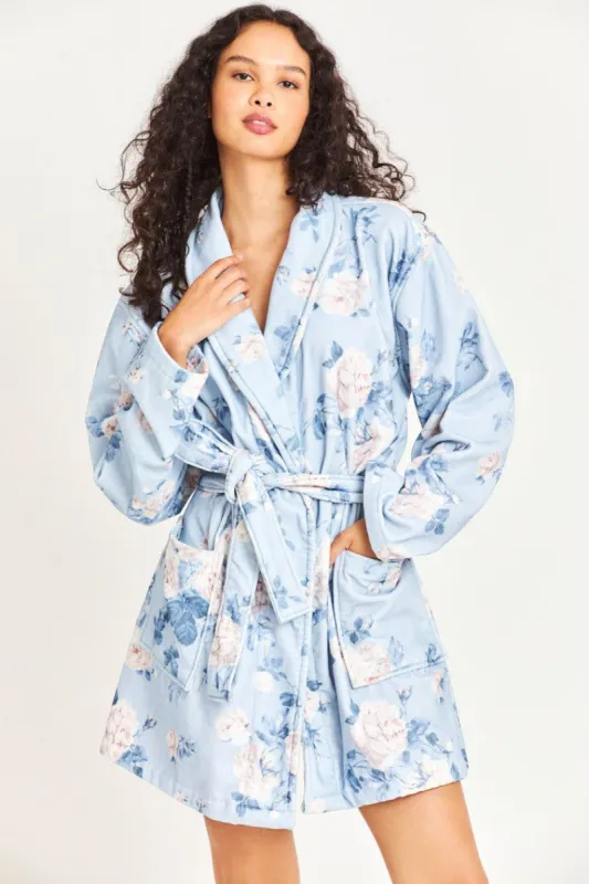 Indie Cotton Bath Robe - WHISPER BLUE sold by LoveShackFancy