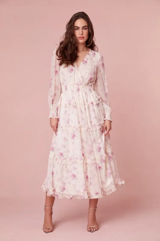 Kailo Midi Dress - WARM PINK CLOUD sold by LoveShackFancy