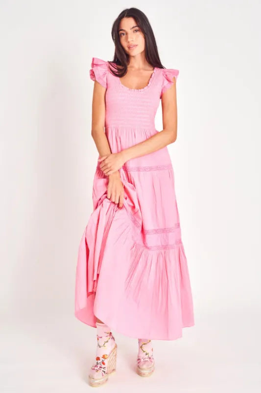 Chessie Maxi Dress-Vivid Pink made by LoveShackFancy
