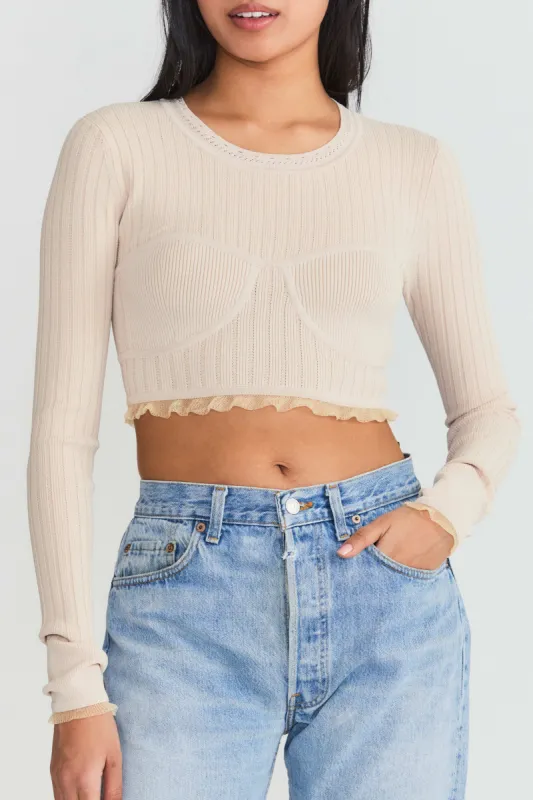 Amandine Crop Pullover - DUNE sold by LoveShackFancy