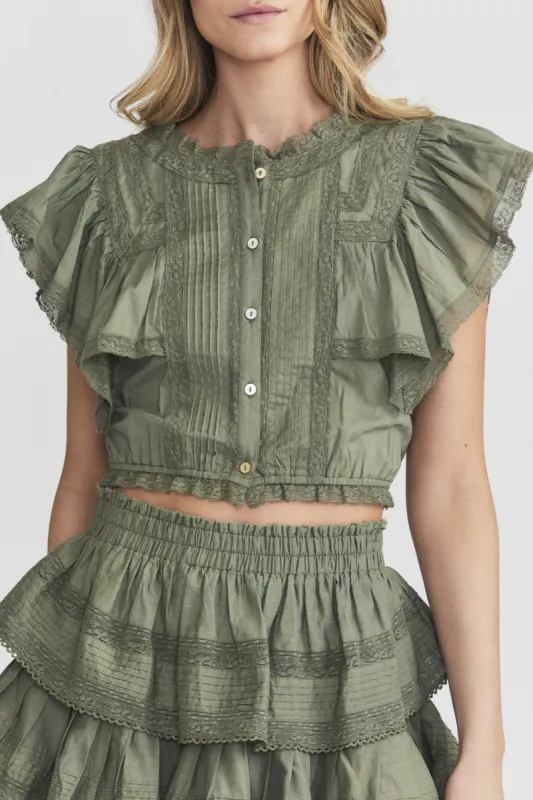 Nora Ruffle Top sold by LoveShackFancy