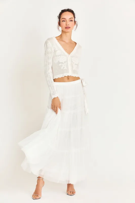 Mazel Maxi Skirt sold by LoveShackFancy