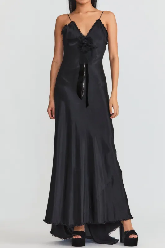 Elizabella Maxi Dress-BLACK sold by LoveShackFancy