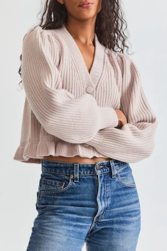 Adessa Cardigan - DUSTY MAUVE made by LoveShackFancy