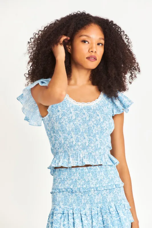 Milta Top - SPA BLUE sold by LoveShackFancy