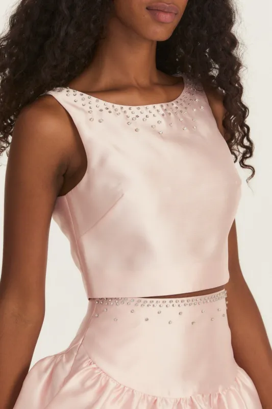 Kanoa Crop Top - PINK MIST sold by LoveShackFancy