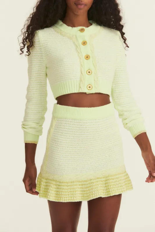 Heiress Mini Skirt - PISTACHIO sold by LoveShackFancy