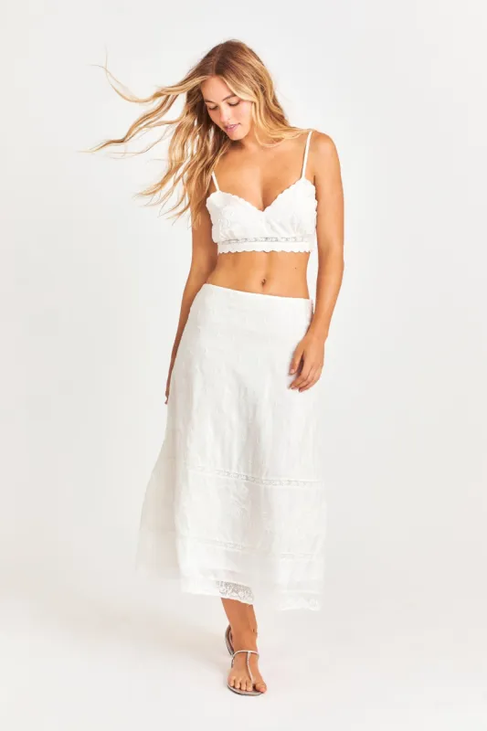 Ivoire Midi Skirt sold by LoveShackFancy