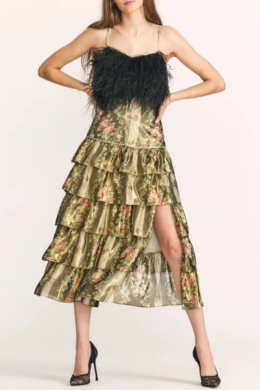 Tandy Midi Skirt - MIDNIGHT RUBY sold by LoveShackFancy