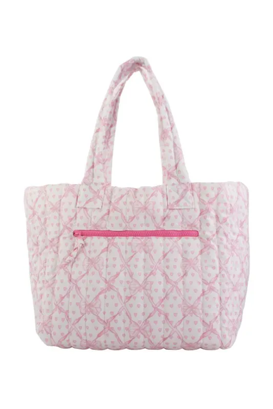 Roller Rabbit x LoveShackFancy Baby Bow Hearts Large Quilted Tote sold by LoveShackFancy