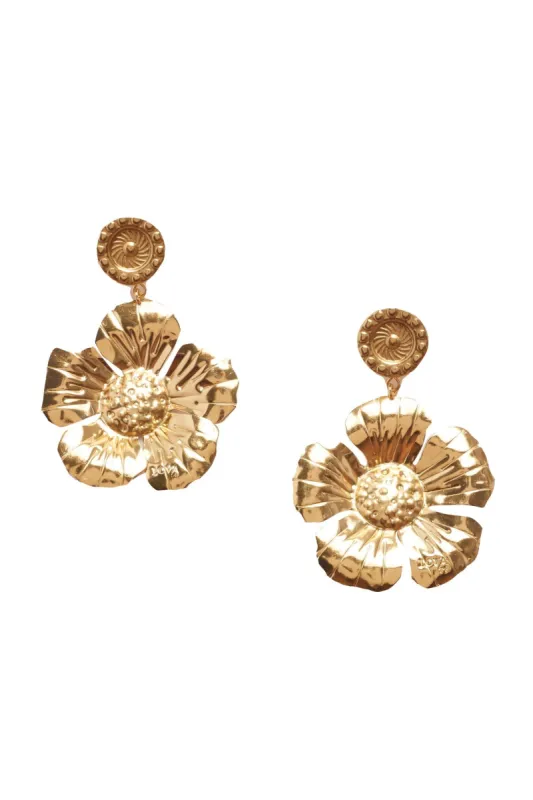 LoveShackFancy x Lova The Flower Gold Earrings sold by LoveShackFancy