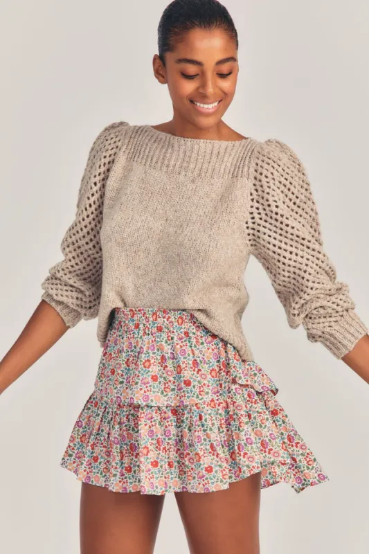LoveShackFancy x Liberty Ruffle Mini Skirt sold by LoveShackFancy