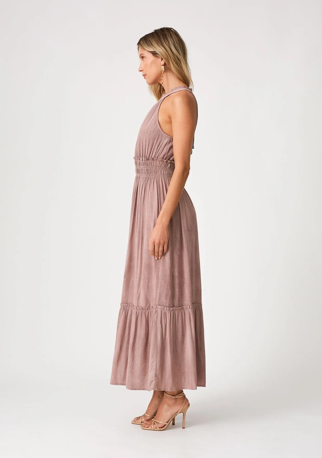 Neve Smocked Halter Maxi Dress sold by lovestitch product image thumbnail 3