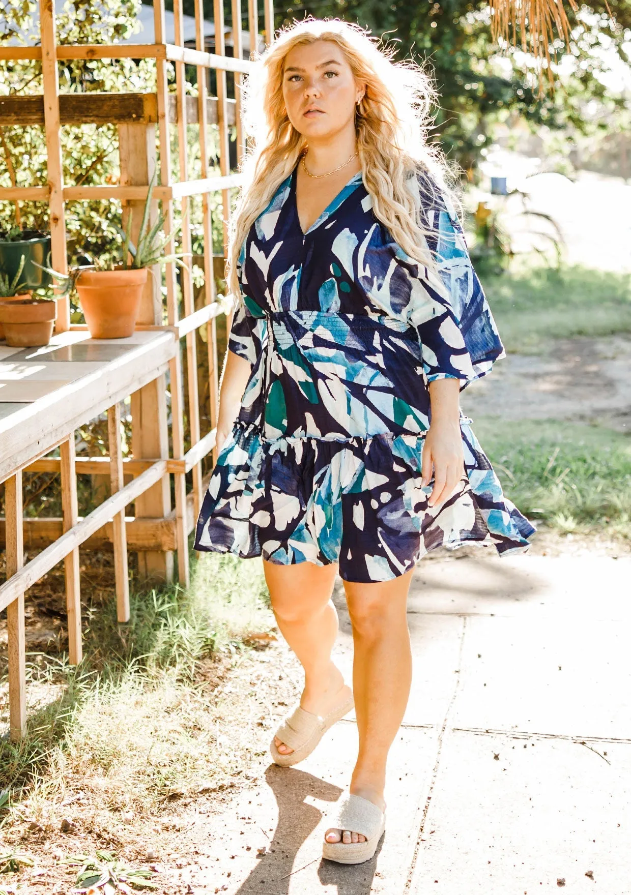 Make Waves Watercolor Mini Dress sold by lovestitch product image thumbnail 5