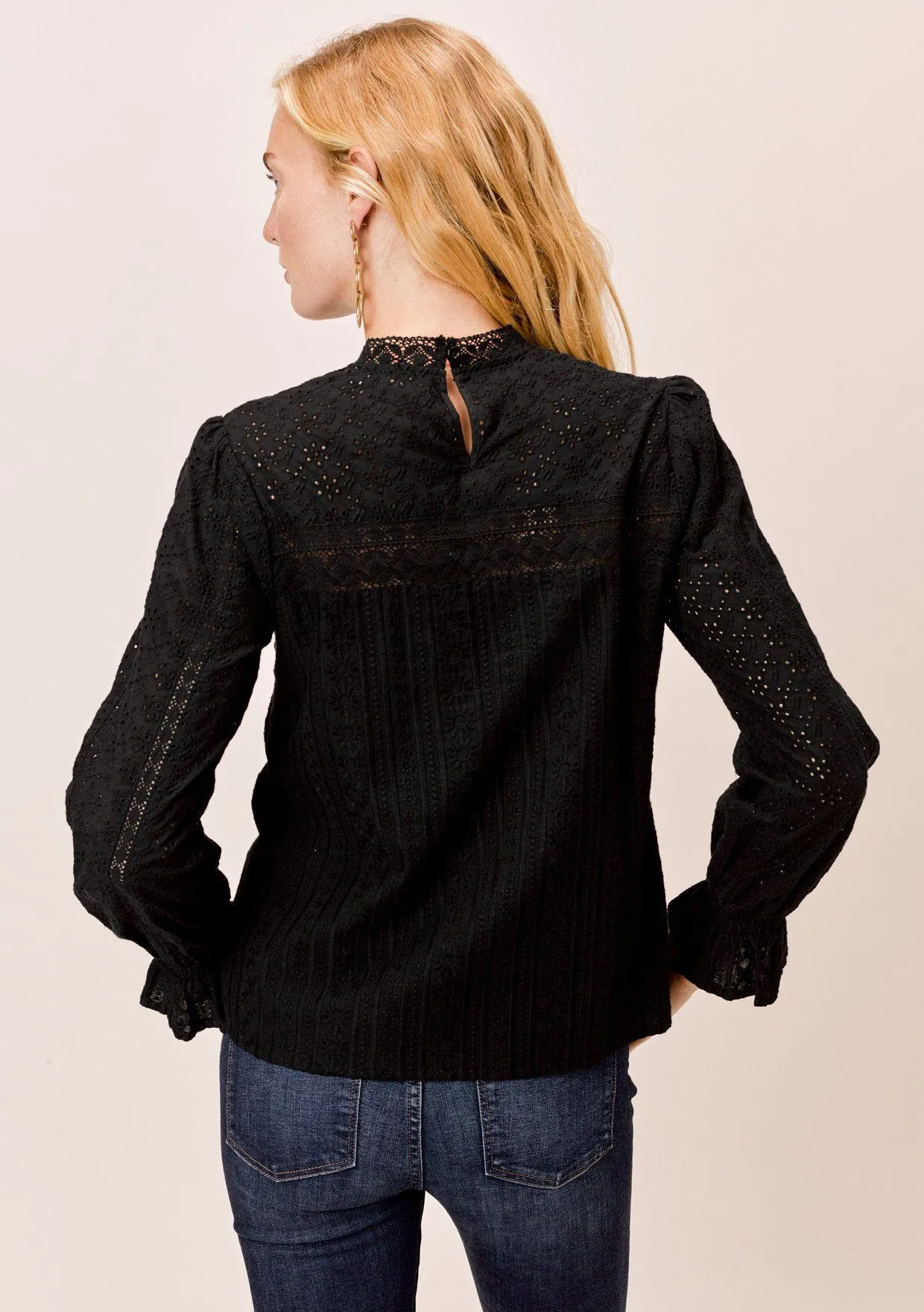Ronja Eyelet Mock Neck Top sold by lovestitch product image thumbnail 4