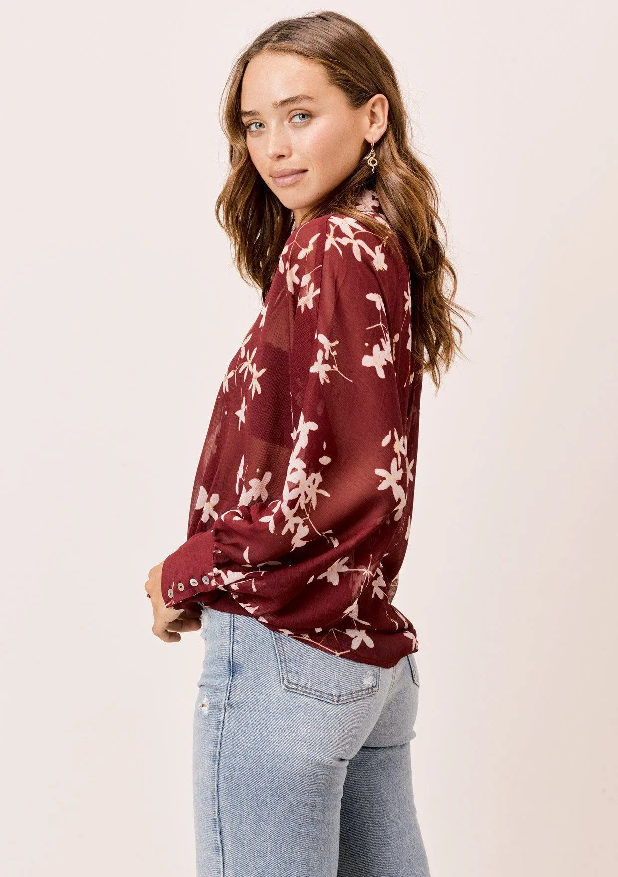 Maxine Sheer Floral Buttondown sold by lovestitch product image thumbnail 3