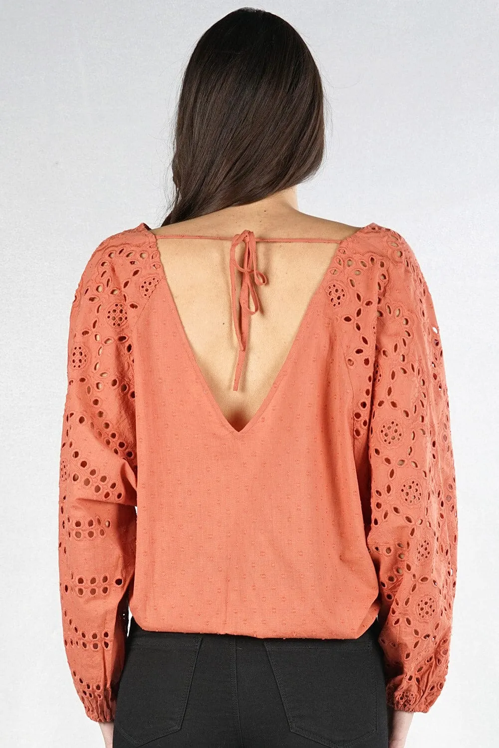 Genevieve Eyelet Sleeve Top sold by lovestitch product image thumbnail 2