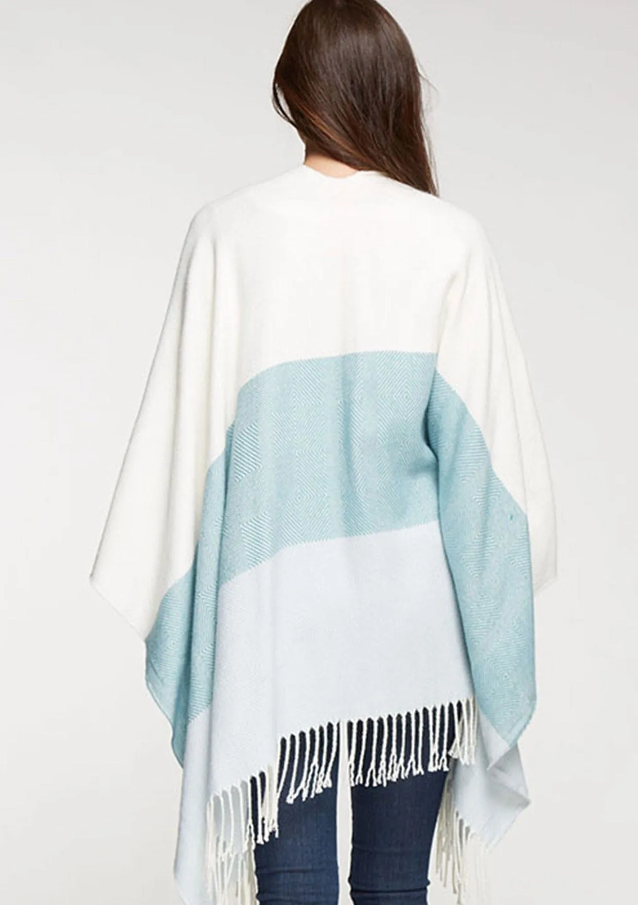 Mint Striped Poncho sold by lovestitch product image thumbnail 2