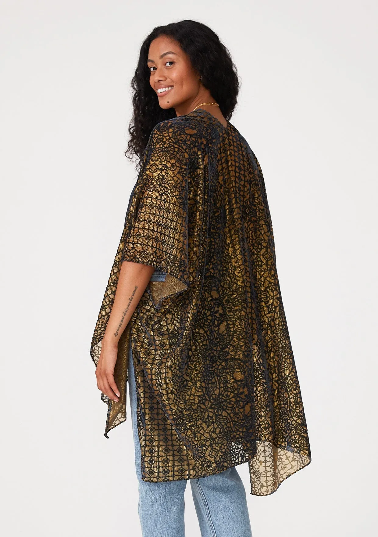 Lucky Velvet Burnout Kimono sold by lovestitch product image thumbnail 5
