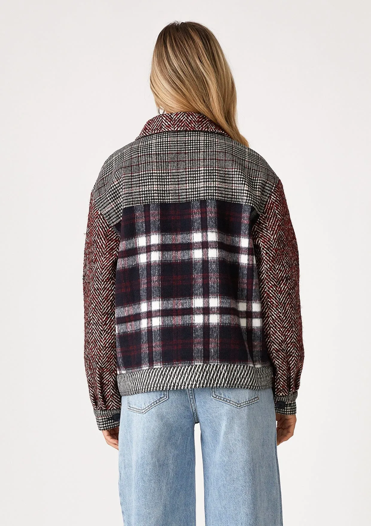 Kennie Patchwork Plaid Jacket sold by lovestitch product image thumbnail 3
