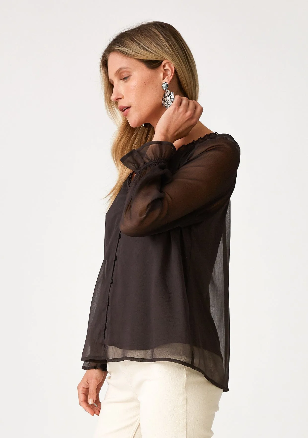 Nellie Sheer Blouse sold by lovestitch product image thumbnail 4