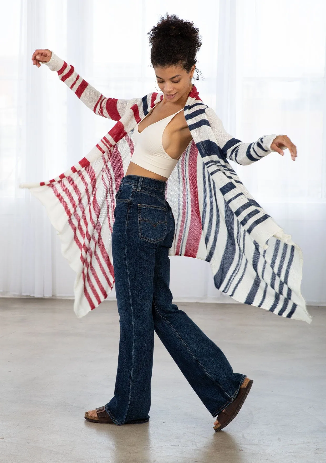 Omara Striped Cardigan sold by lovestitch product image thumbnail 3