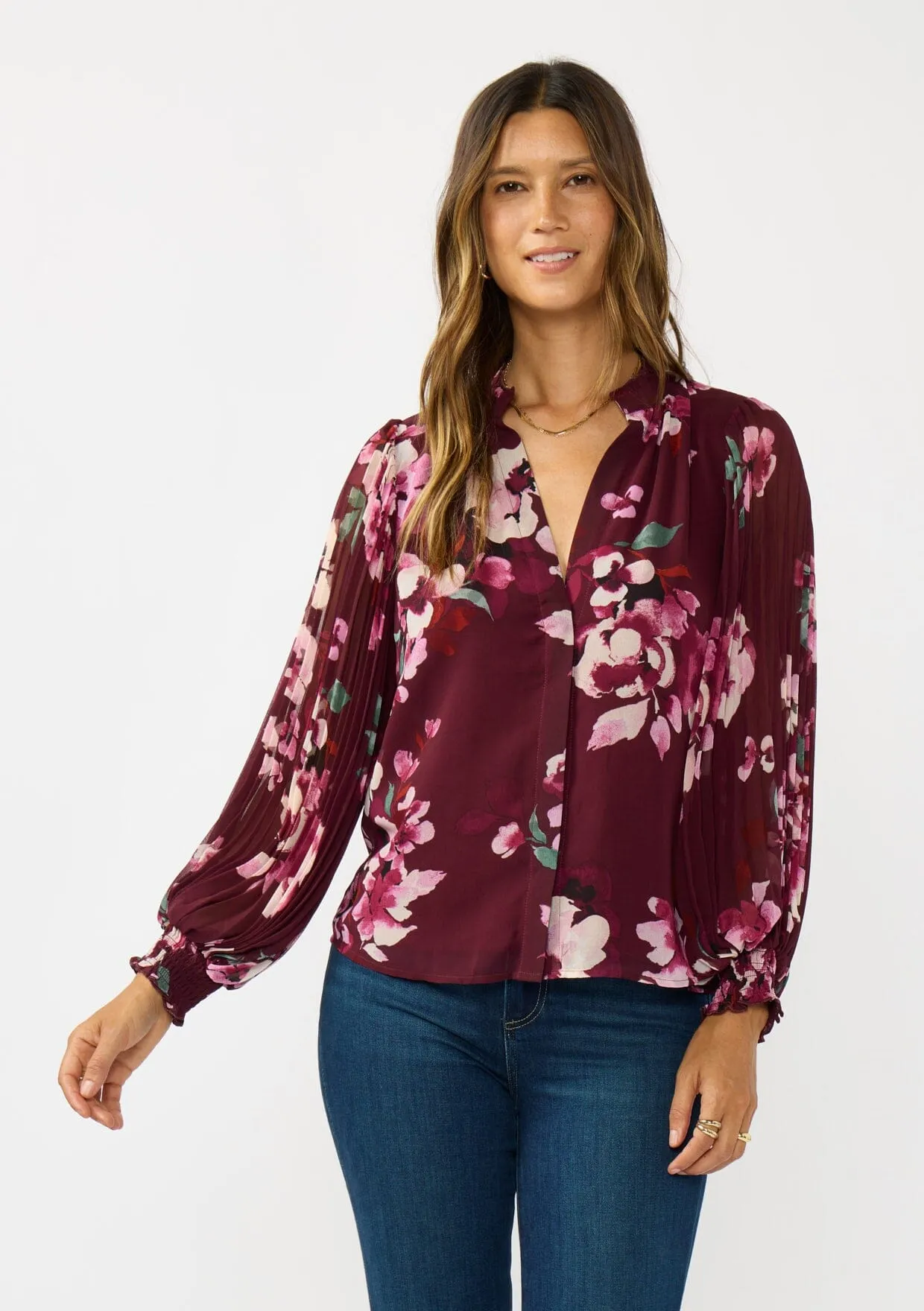 Ruby Blossom Pleated Blouse sold by lovestitch product image thumbnail 5