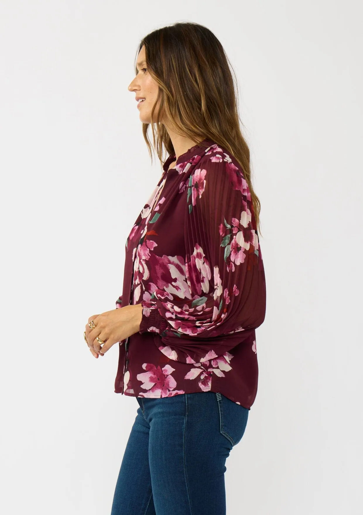 Ruby Blossom Pleated Blouse sold by lovestitch product image thumbnail 4