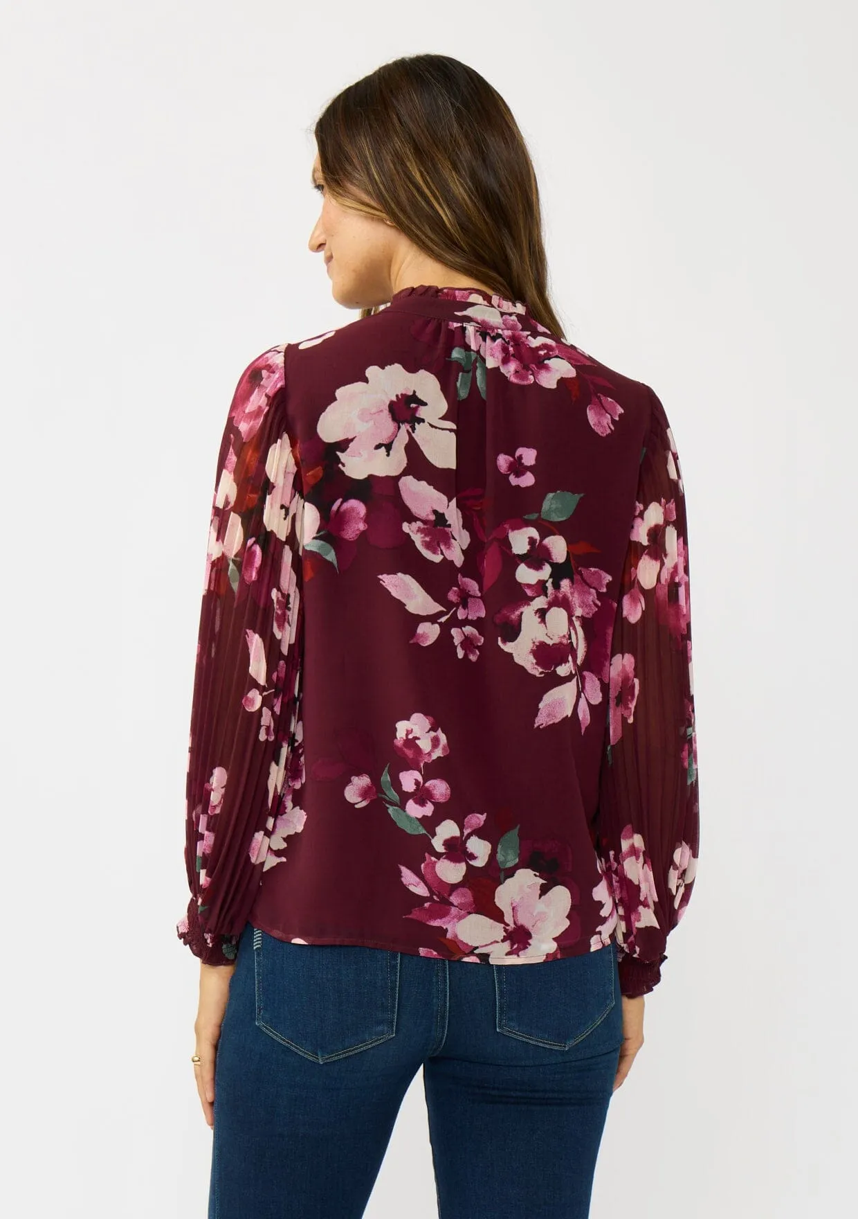 Ruby Blossom Pleated Blouse sold by lovestitch product image thumbnail 3