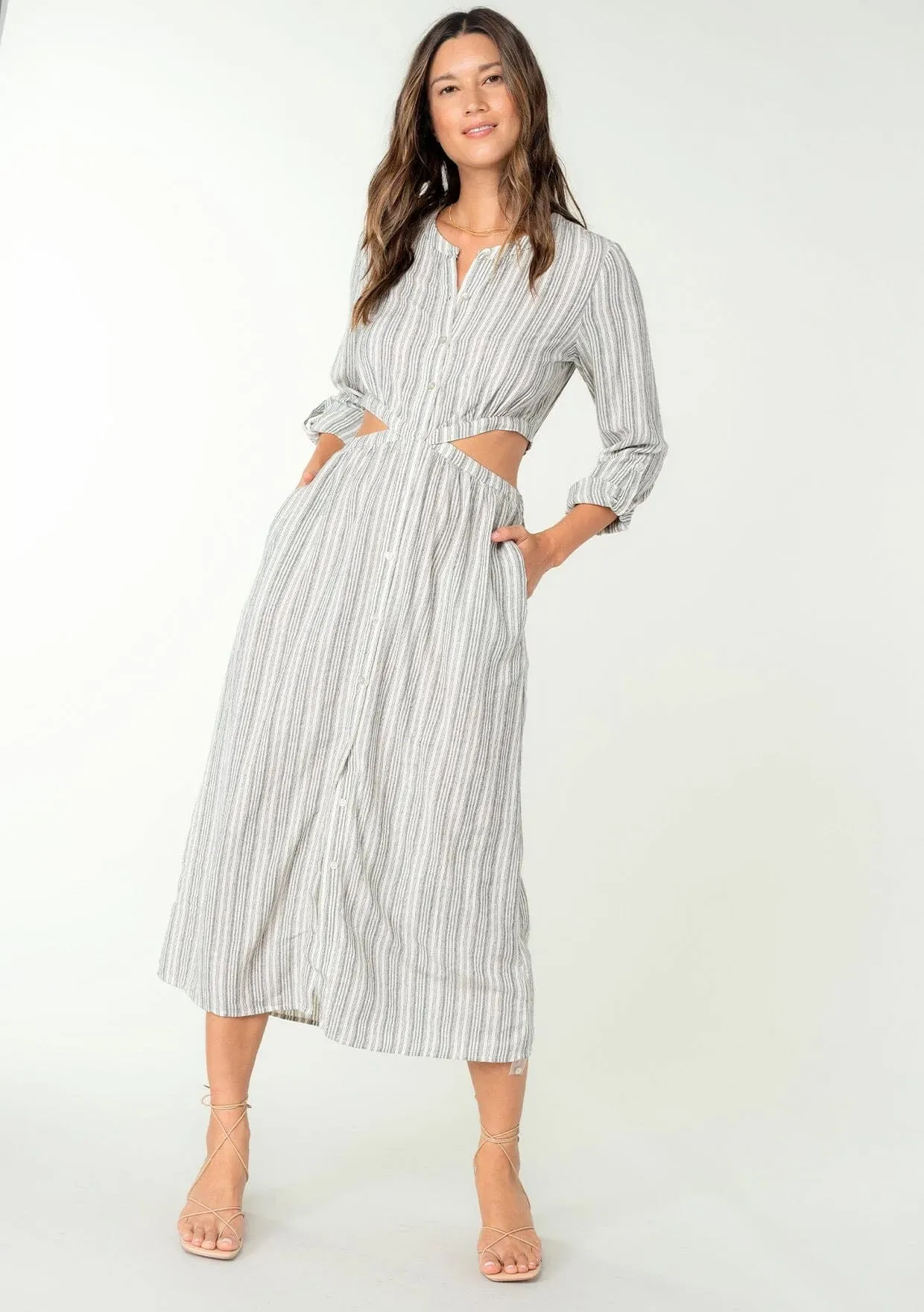 Fallon Cutout Striped Midi Dress sold by lovestitch product image thumbnail 4