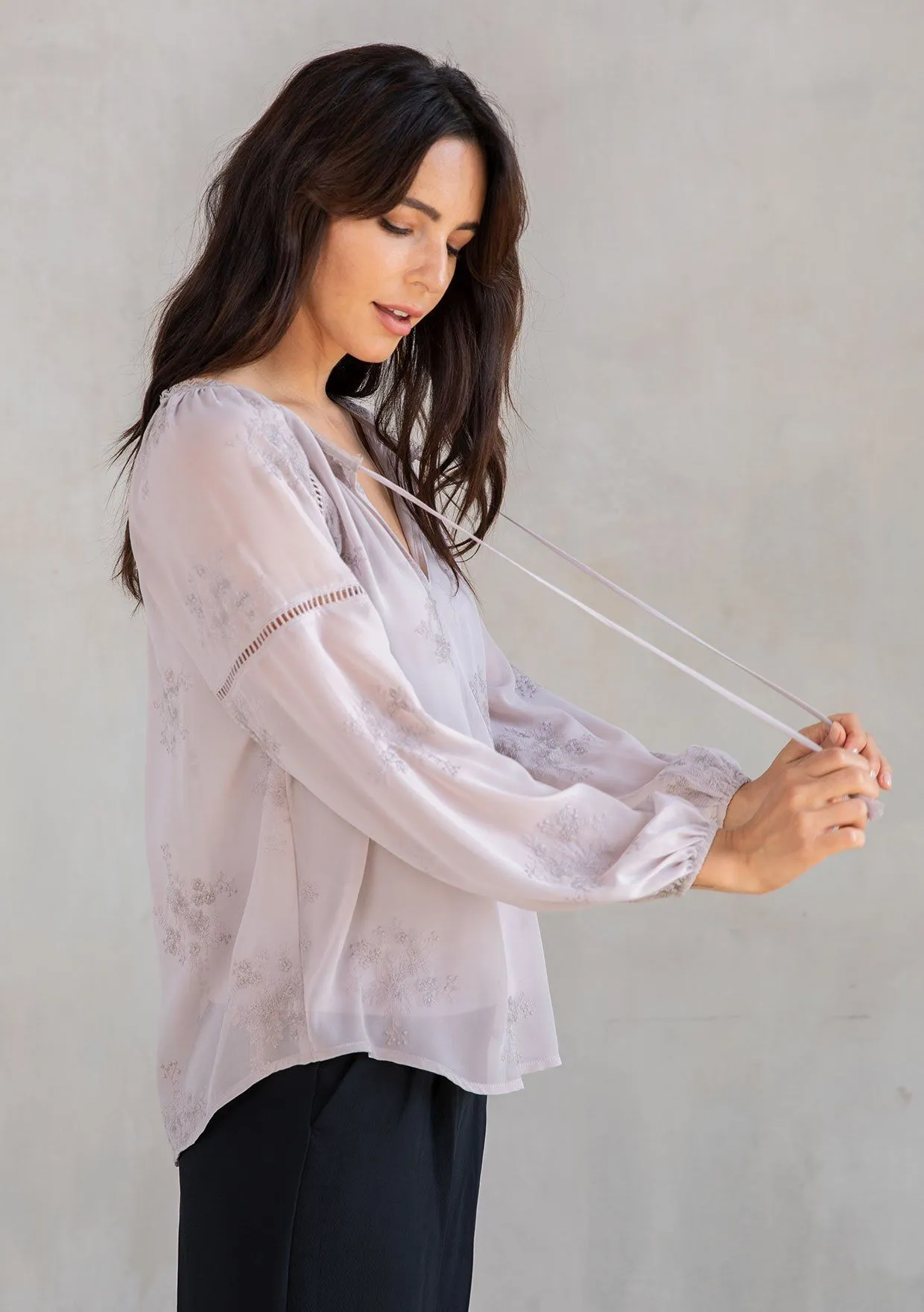 Cameron Embroidered Chiffon Blouse sold by lovestitch product image thumbnail 4