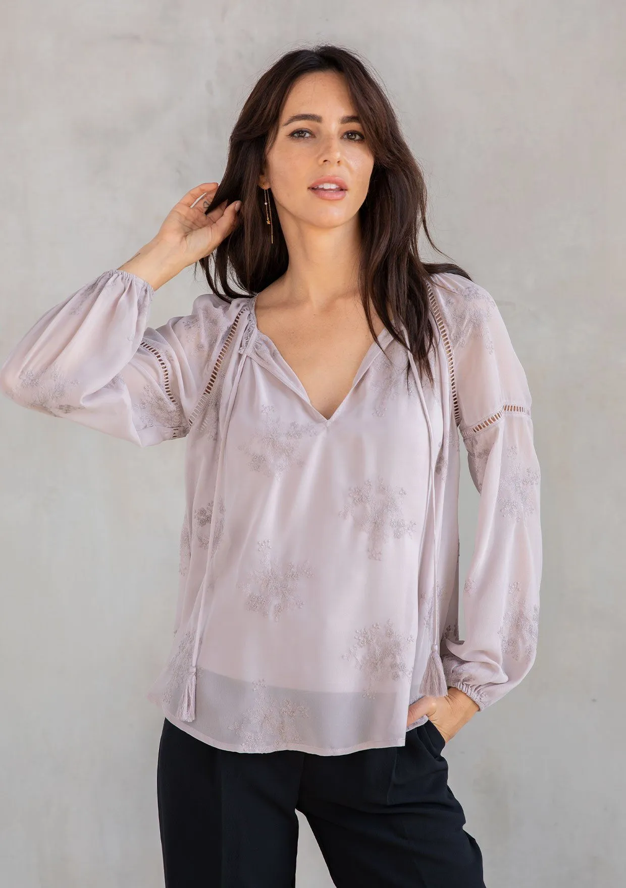 Cameron Embroidered Chiffon Blouse sold by lovestitch product image thumbnail 5
