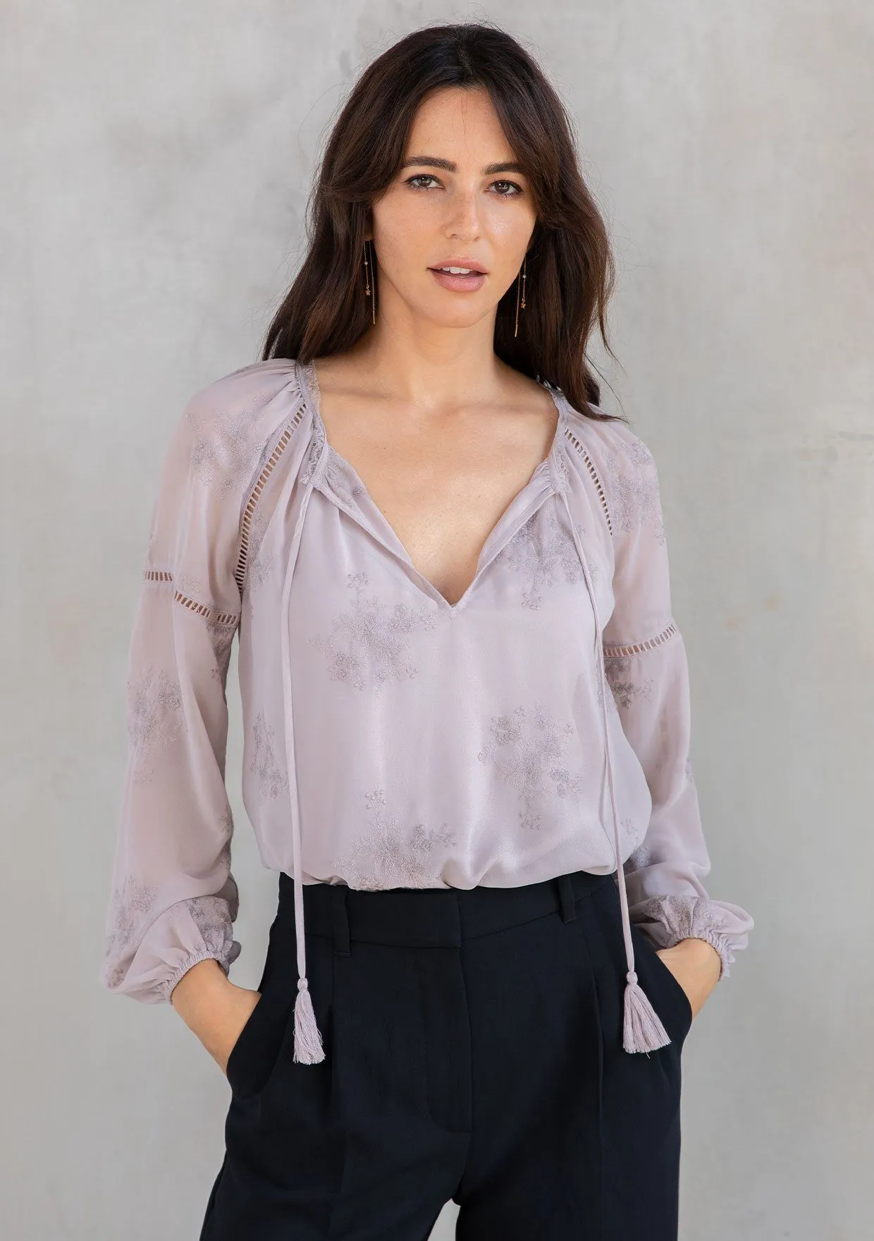 Cameron Embroidered Chiffon Blouse sold by lovestitch