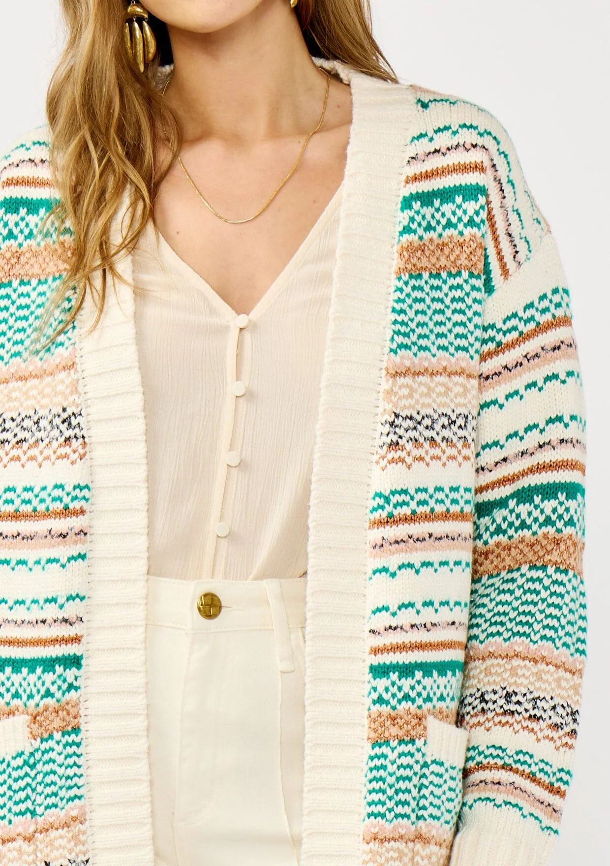 Erin Striped Knit Cardigan sold by lovestitch product image thumbnail 3