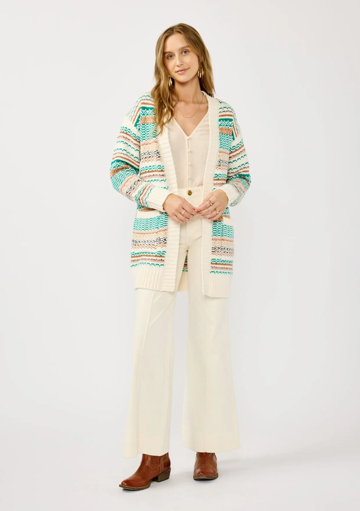 Erin Striped Knit Cardigan sold by lovestitch