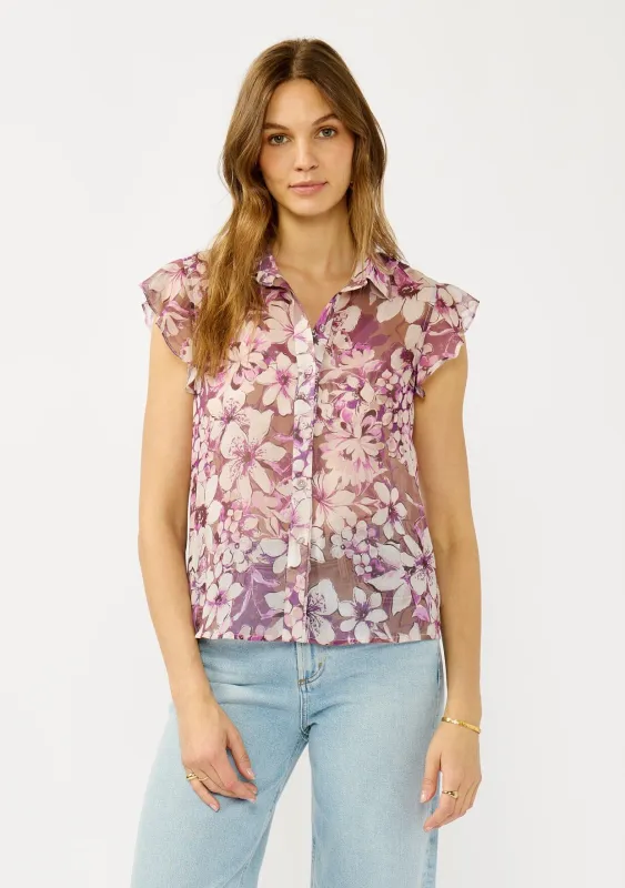 Vintage Vine Flutter Sleeve Top sold by lovestitch
