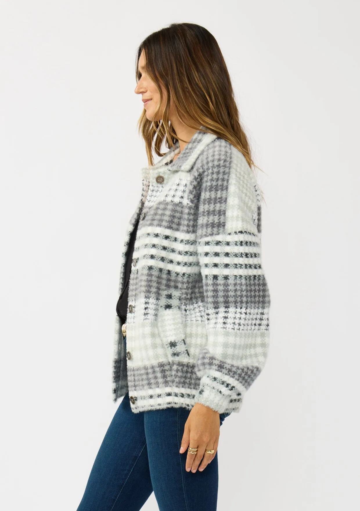 Ashford Fuzzy Plaid Coatigan sold by lovestitch product image thumbnail 2