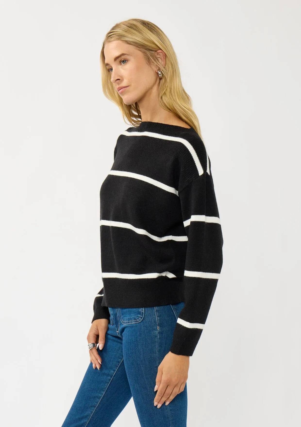 Serena Stripe Boat Neck Pullover sold by lovestitch product image thumbnail 3