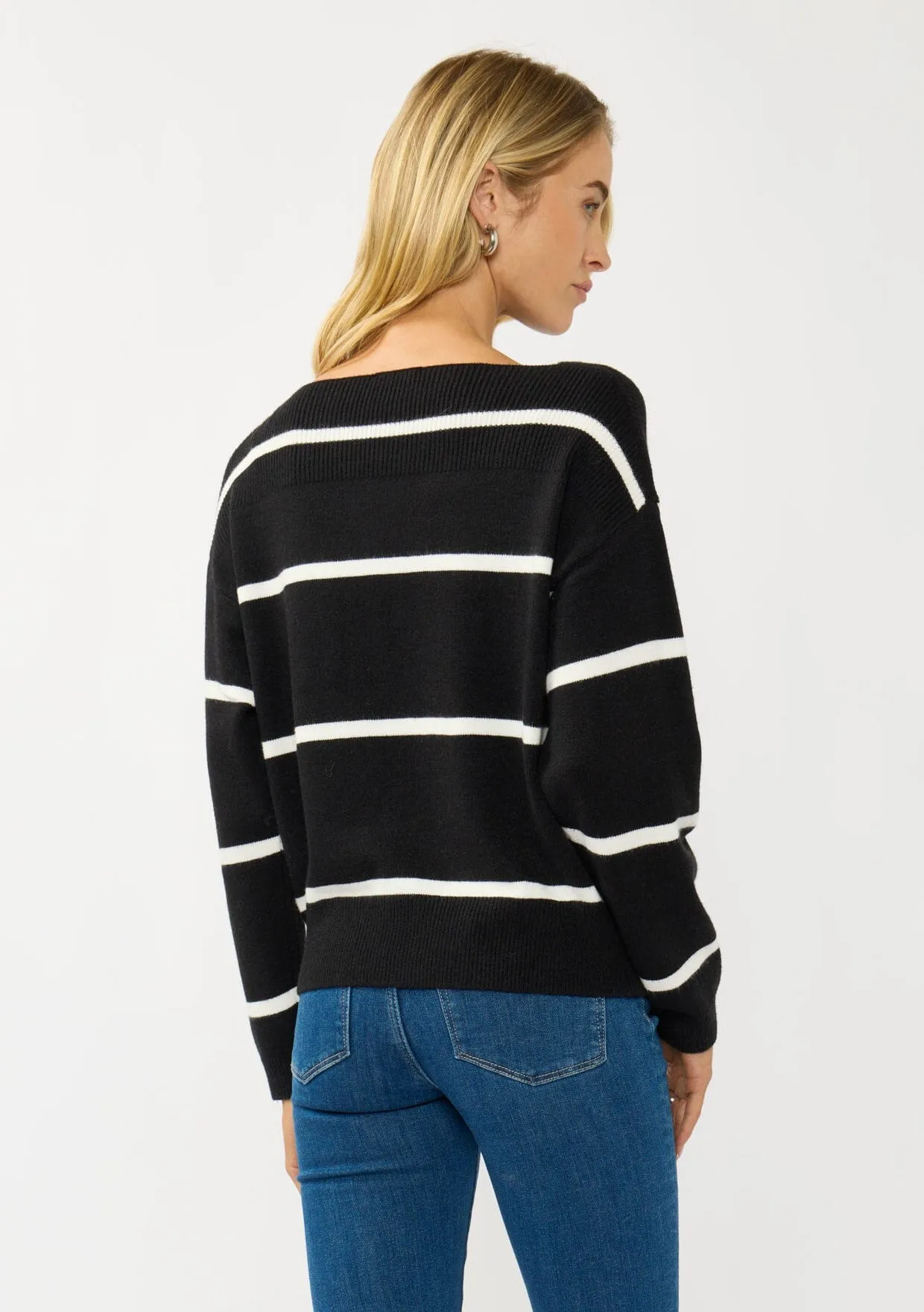 Serena Stripe Boat Neck Pullover sold by lovestitch product image thumbnail 4